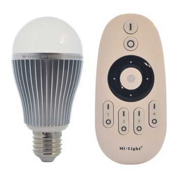 Set 1xBec LED Inteligent Mi-Light Alb Variabil 9W E27 + 1xTelecomanda Set 1xBec LED Inteligent Mi-Light Alb Variabil 9W E27 + 1xTelecomanda