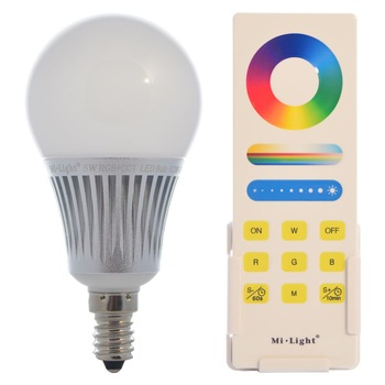Set 1xBec LED Inteligent Mi-Light RGB+Alb Variabil 5W E14 + 1xTelecomanda Set 1xBec LED Inteligent Mi-Light RGB+Alb Variabil 5W E14 + 1xTelecomanda