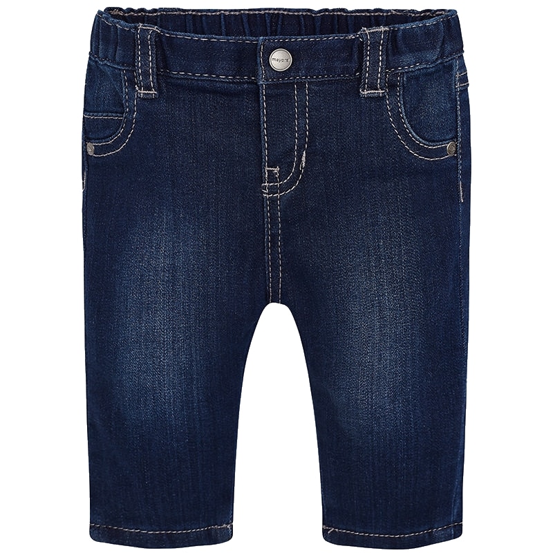 Pantaloni lungi pentru baiat bebe tiv cu striatii Mayoral 593TI18DENIM, Denim, 6-9 luni