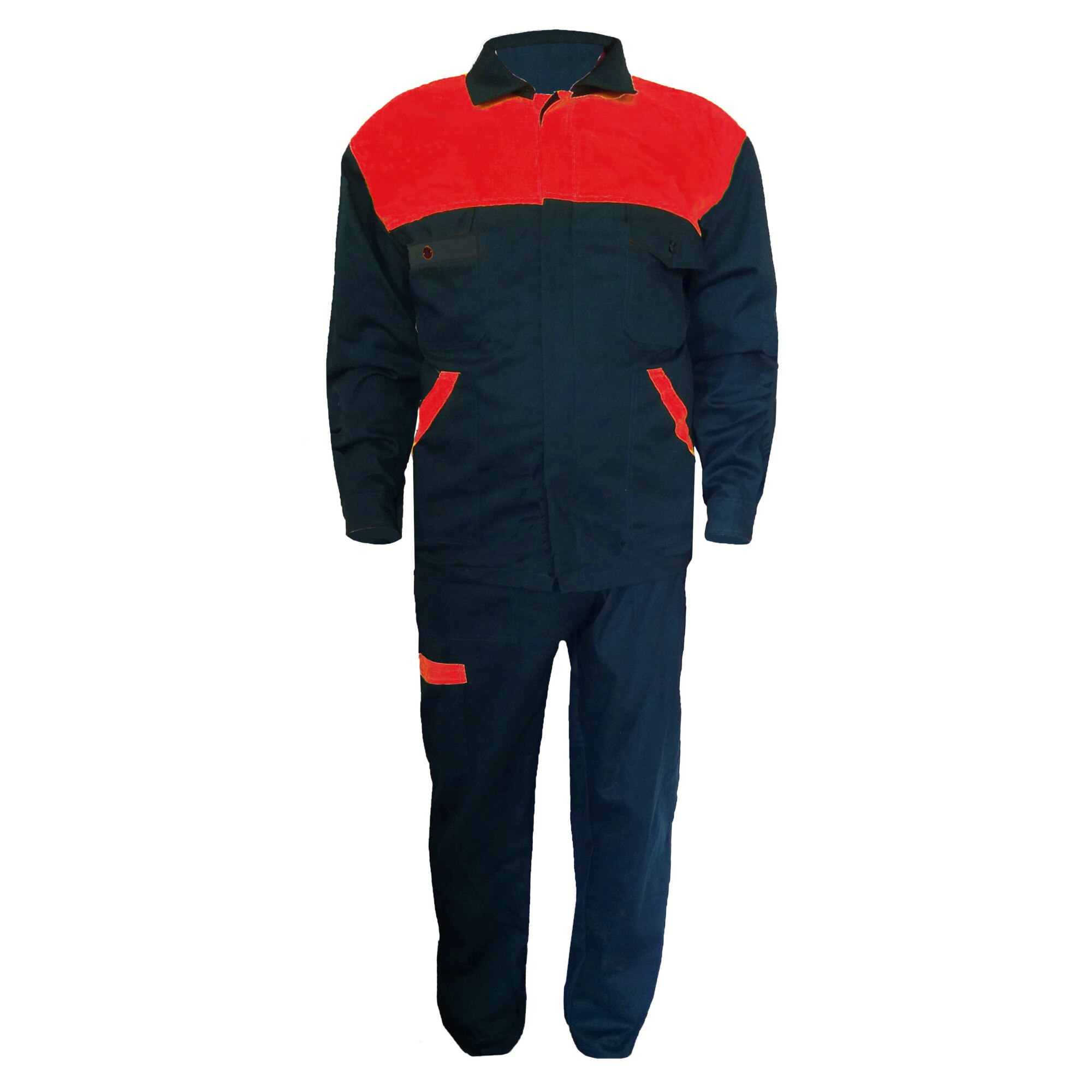 Costum Salopeta de lucru cu Pieptar Skill, Bleumarin/Rosu, marime 56 (XXL)