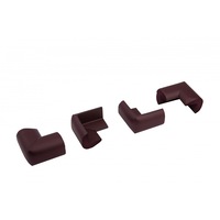 Set 4 bucati groase protectii colturi mobilier, 3.5x1.2x5.5 cm Maro