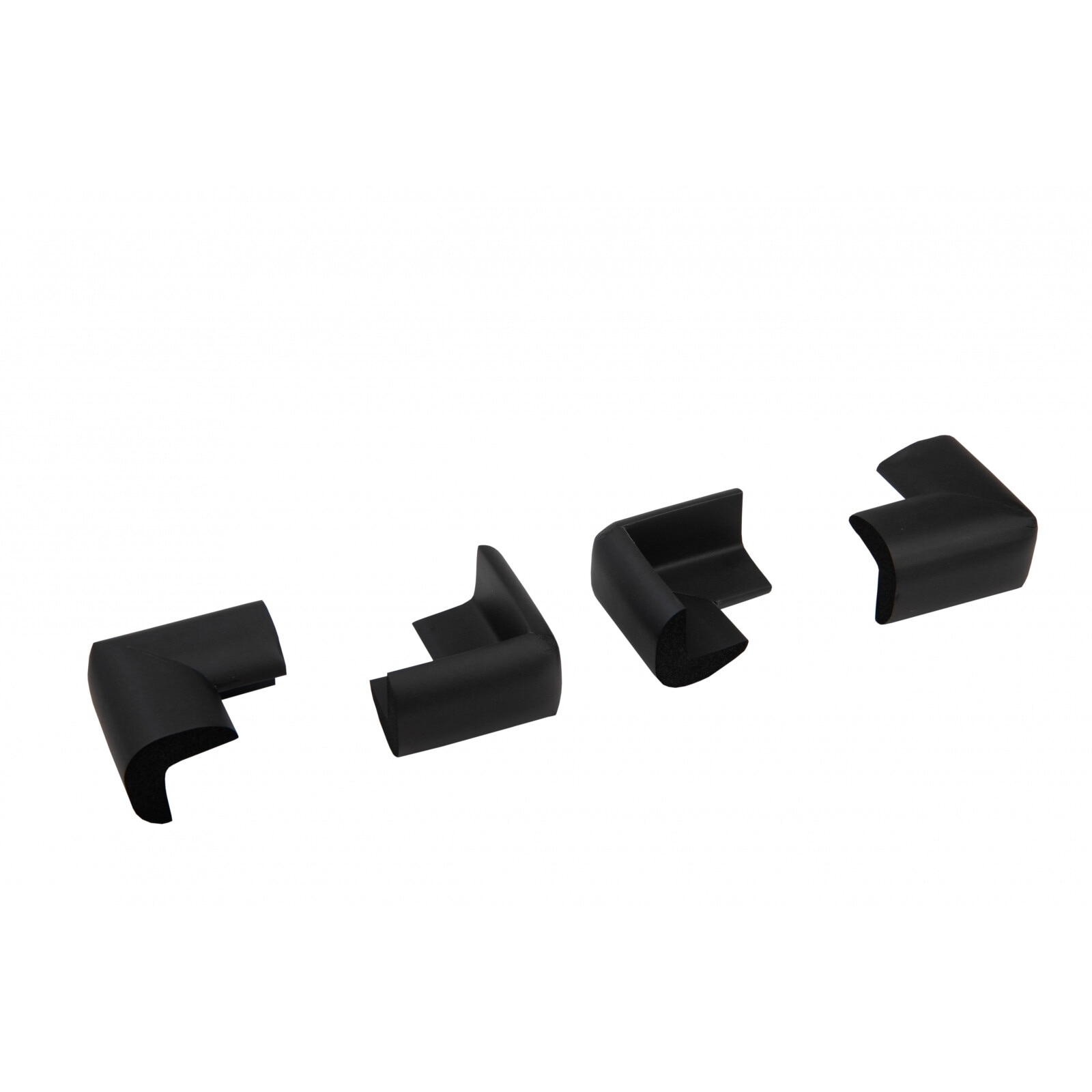 Set 4 bucati groase protectii colturi mobilier, 3.5x1.2x5.5 cm, Negru