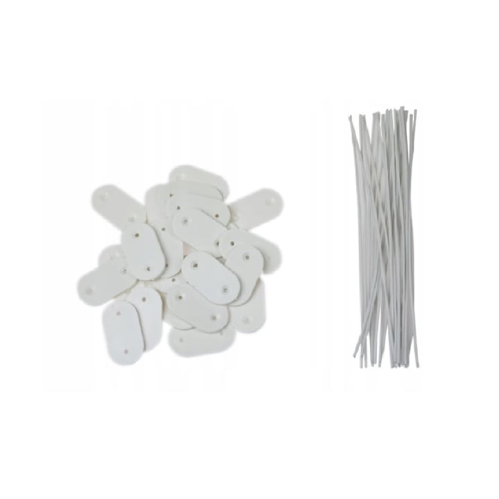 Clipsuri montare gard, Dixiestore, 26 bucati, Plastic, Alb