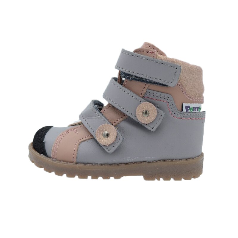 Ghete ortopedice din piele fetite Porto 5100-84, Gri