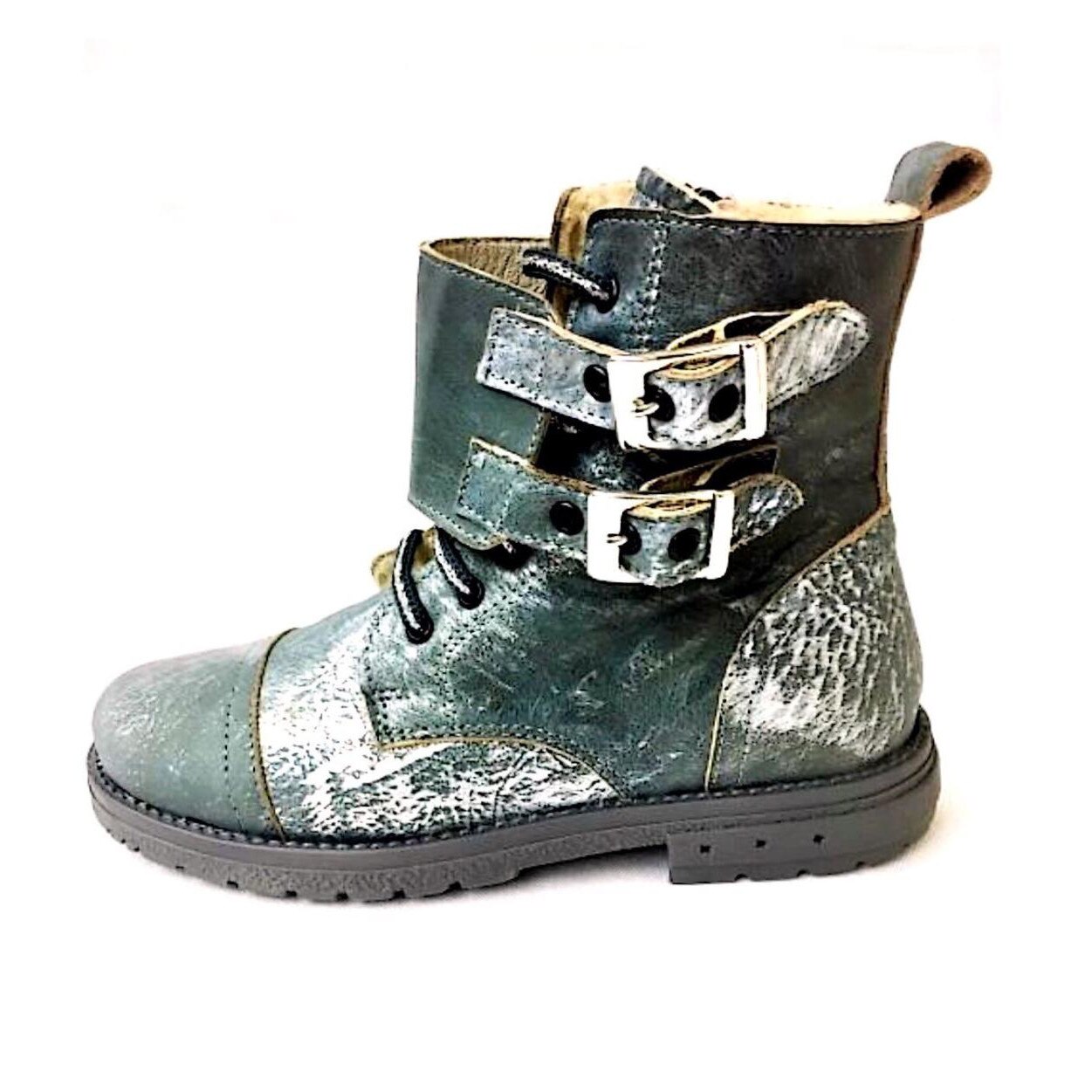 Ghete fete Army, PJ Shoes, gri, 31 EU