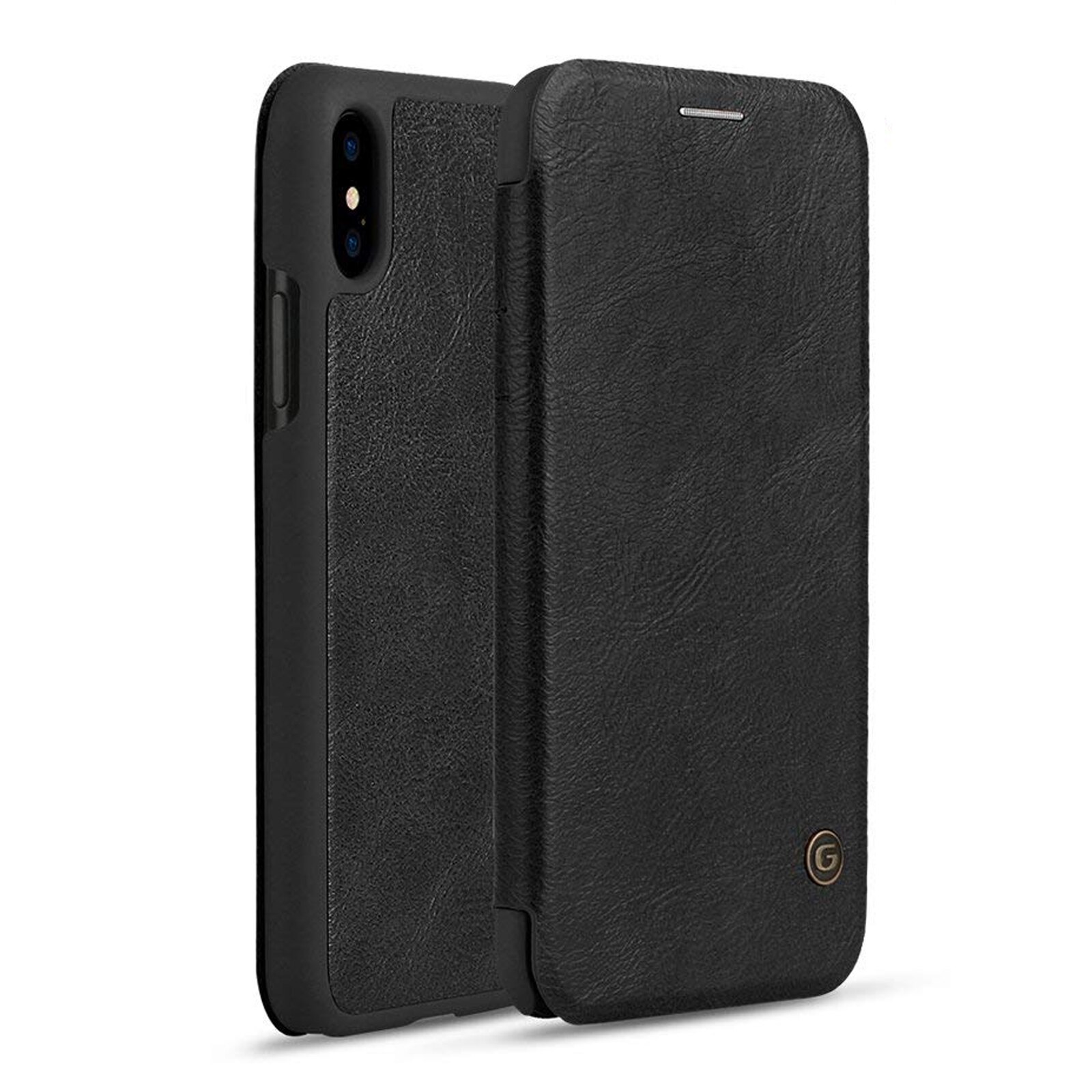 Husa iPhone XR - FlipBook G-Case Alcantara NEAGRA