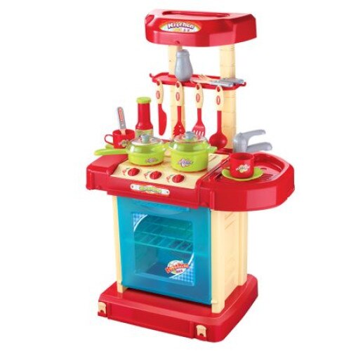 Bucatarie completa Buba My Kitchen cu aragaz si cuptor 008-58A albastru / rosu