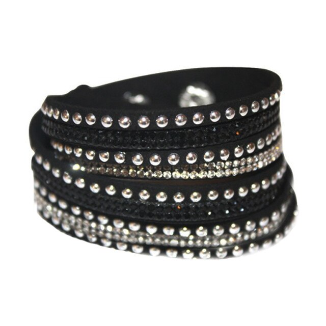 Bratara dama, negru/argintiu, dimensiune ajustabila