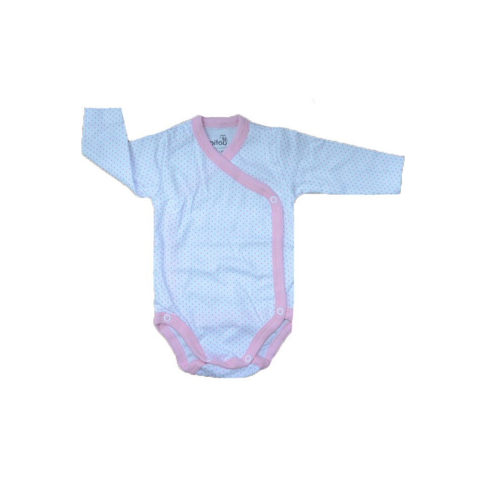 Body cu maneca lunga fetite Pifou Model 10ML-2, Alb, 62