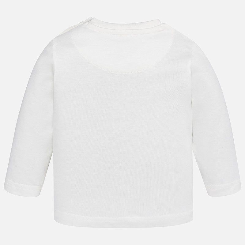 Tricou maneca lunga pentru bebe baiat Mayoral 2010TI18CREM1, Alb, 3 ani
