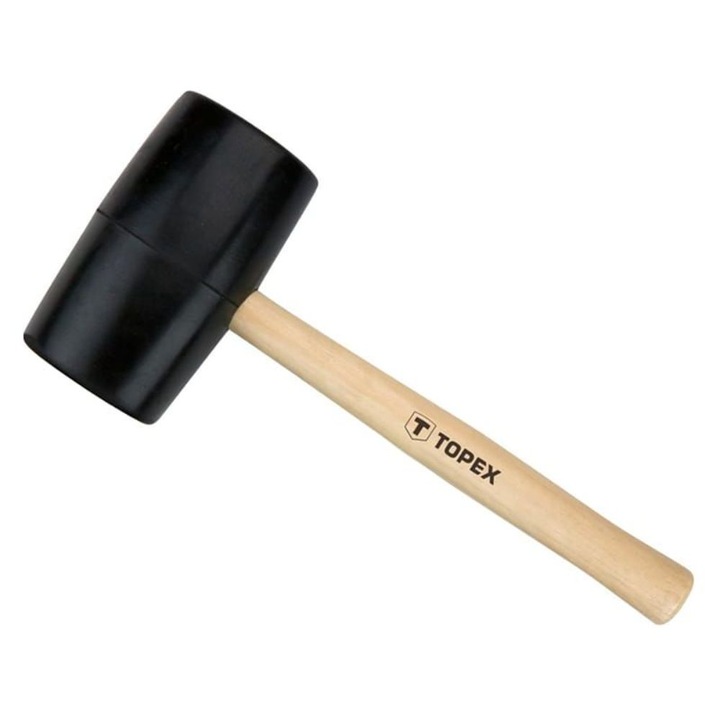 Гумен чук Topex, Дървена дръжка, 338x120 мм, 900 g