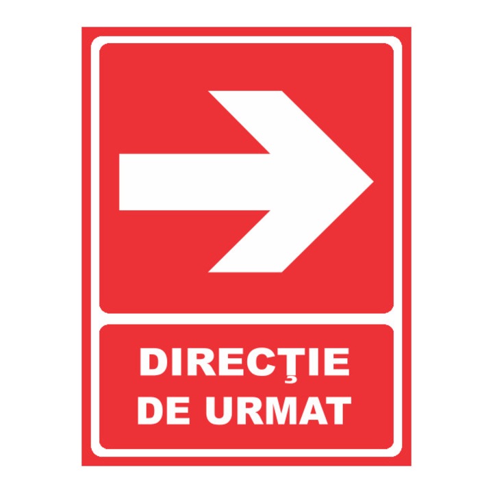 Indicator autocolant - Directie de urmat dreapta, 15x20 cm
