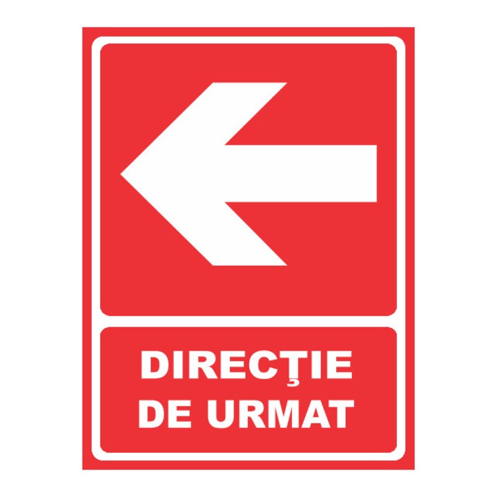 Indicator autocolant - Directie de urmat stanga, 15x20 cm