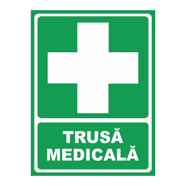 Indicator autocolant - Trusa medicala, 15x20 cm