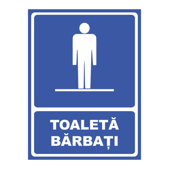 Indicator autocolant - Toaleta pentru barbati, 20x26 cm