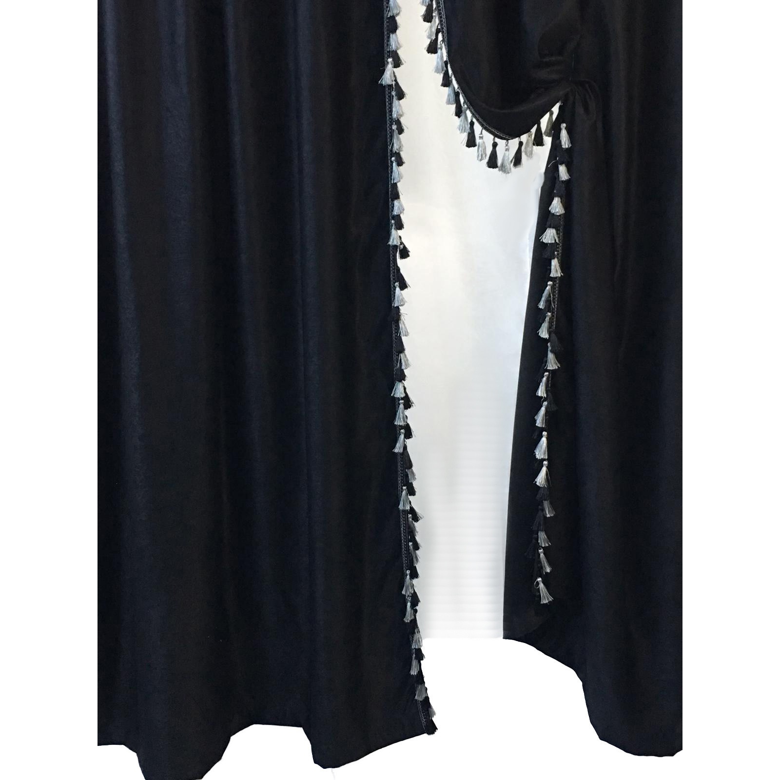 Set draperie 140x245x2 neagra cu rejansa by Liz Line - DP30