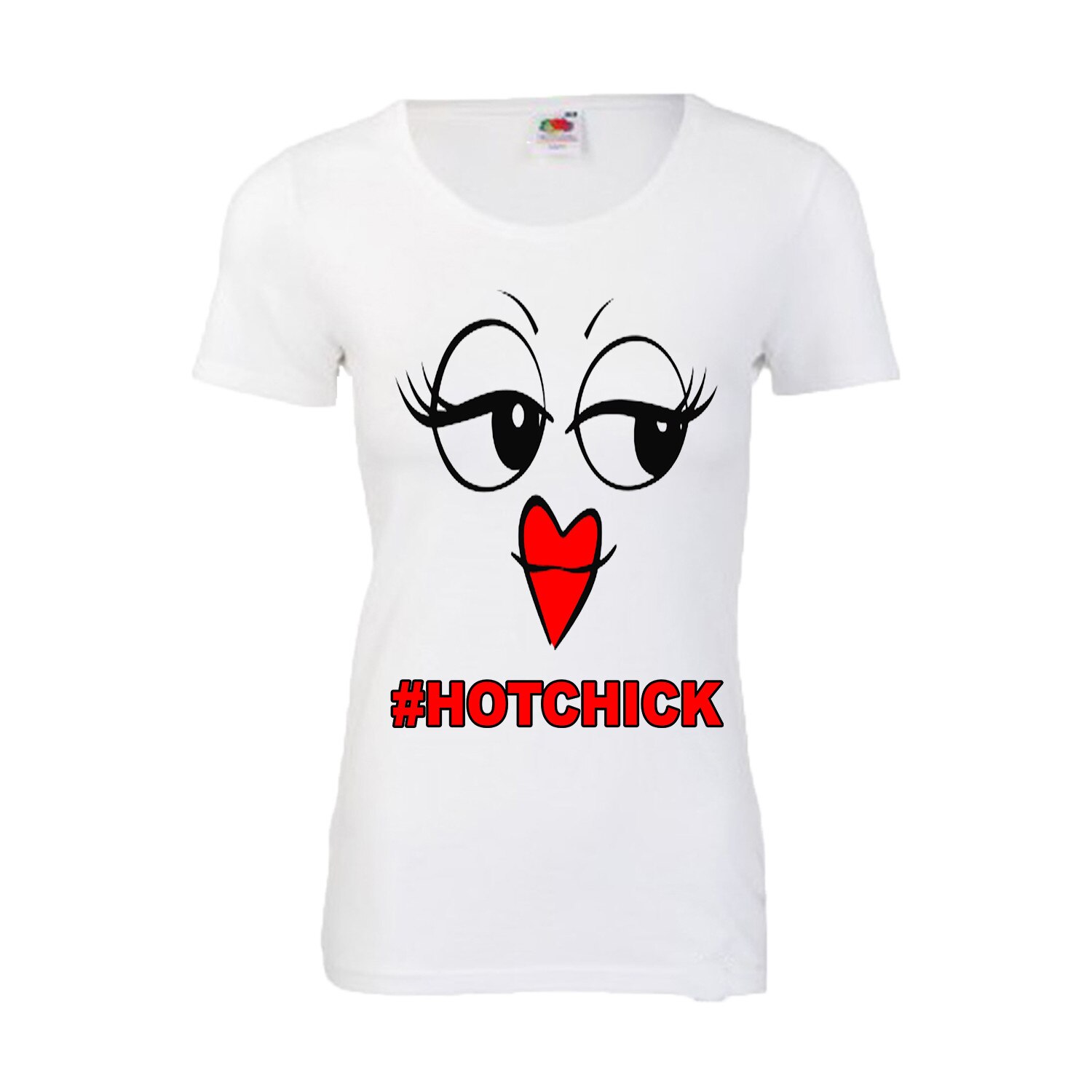 Tricou personalizat Fruit of the loom dama hotchick alb S