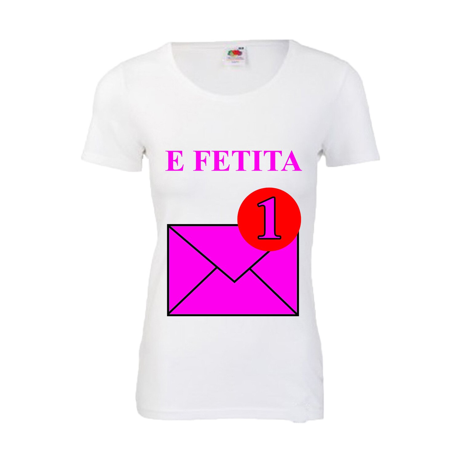 Tricou personalizat Fruit of the loom dama e fetita alb M