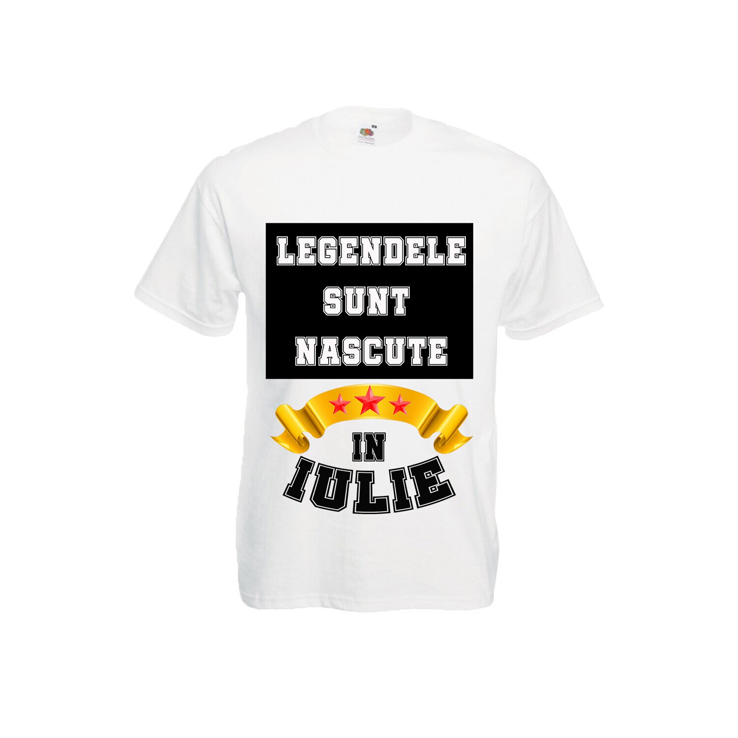 Tricou personalizat Fruit of the loom legendele sunt nascute in iulie alb XXL