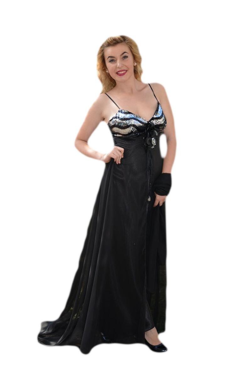 Rochie rafinata, Croiala deosebita, D&J Exclusive, Negru-Argintiu, Negru-Argintiu