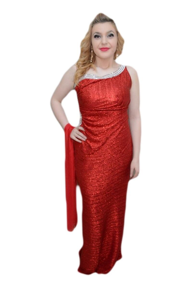 Rochie rafinata din material deosebit, D&J Exclusive, Rosu