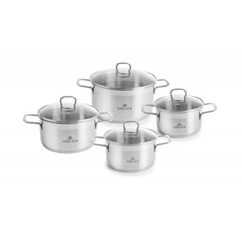 Set vase Gerlach Brava 8, 4 oale, 4 capace, Argintiu Set vase Gerlach Brava 8, 4 oale, 4 capace, Argintiu