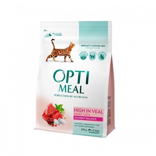 Hrana uscata pentru pisici adulte cu continut ridicat de vita, Optimeal, 10 kg