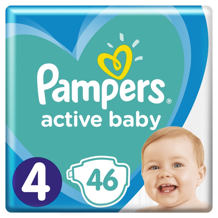 Пелени, Pampers, Active Baby-Dry, 4, 46 бр