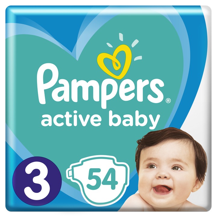 Pampers Active Baby-Dry pelenka, 3-as méret, 54 db