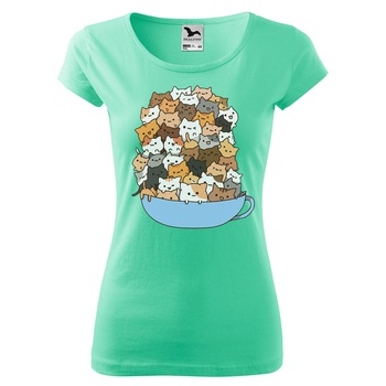 Tricou dama personalizat,cu maneca scurta,Verde menta,marime 2XL Tricou dama personalizat,cu maneca scurta,Verde menta,marime 2XL