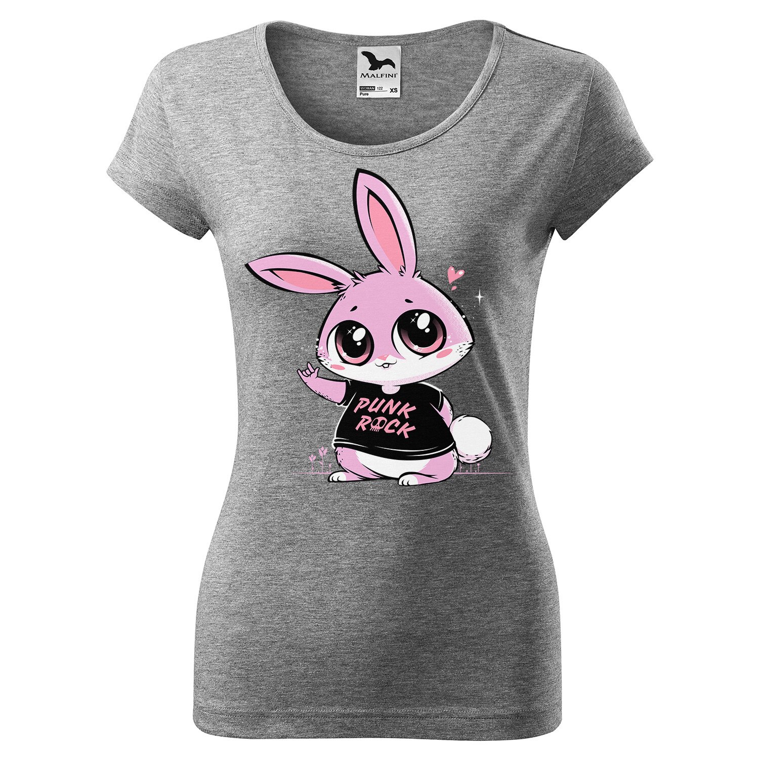 Tricou dama personalizat,cu maneca scurta,Gri inchis,marime L