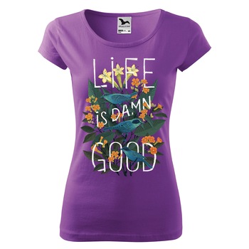 Tricou dama personalizat,cu maneca scurta,Violet,marime 2XL Tricou dama personalizat,cu maneca scurta,Violet,marime 2XL