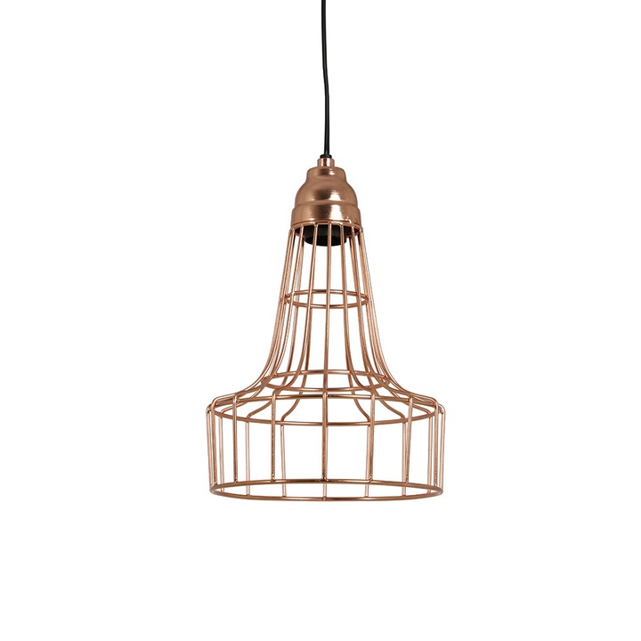 Lampa suspendata BABETTE, ZAZUI, auriu rose, 21 x 21 x 29 cm