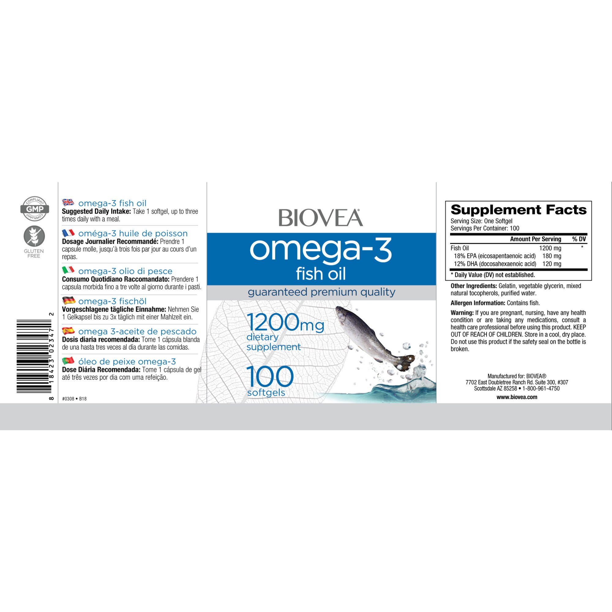 Biovea Omega 3, ulei de peste, 1200 mg, 100 capsule - eMAG.ro
