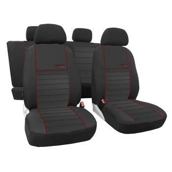 Set huse auto Pok-Ter Trend Line, 10 piese, Rosu / Negru Set huse auto Pok-Ter Trend Line, 10 piese, Rosu / Negru
