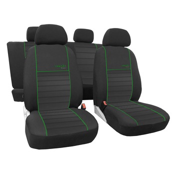 Set Huse Auto Pok-Ter Trend Line, 10 piese, Negru/Verde Set Huse Auto Pok-Ter Trend Line, 10 piese, Negru/Verde