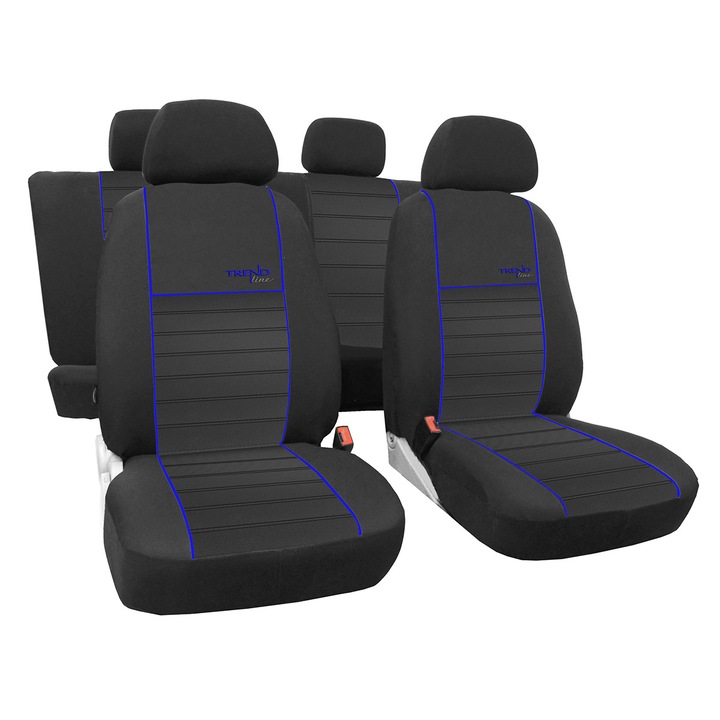 Set huse auto Pok-Ter Trend Line, pentru Ford Fiesta MK2, 10 piese, Negru/Albastru