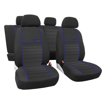 Set huse auto Trend Line Pok-Ter, 10 piese, Negru/Albastru Set huse auto Trend Line Pok-Ter, 10 piese, Negru/Albastru