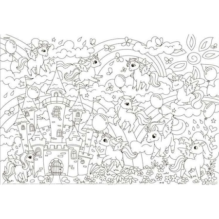 Poster Gigant De Colorat Unicorni 98x68cm Emag Ro