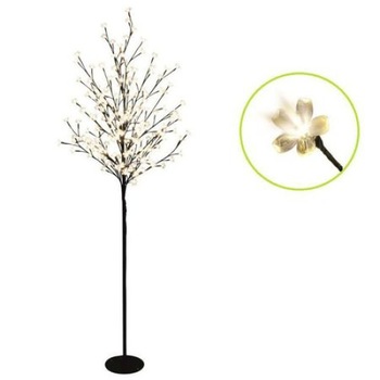 Pom decorativ luminat, tip CIRES inflorit 150 cm, 200 leduri, ALB CALD, PREMIUM Pom decorativ luminat, tip CIRES inflorit 150 cm, 200 leduri, ALB CALD, PREMIUM