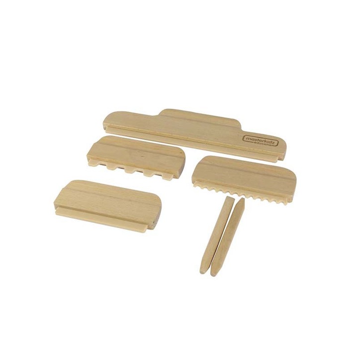 Set tava si accesorii pentru joc cu nisip, din lemn, +3 ani, Masterkidz