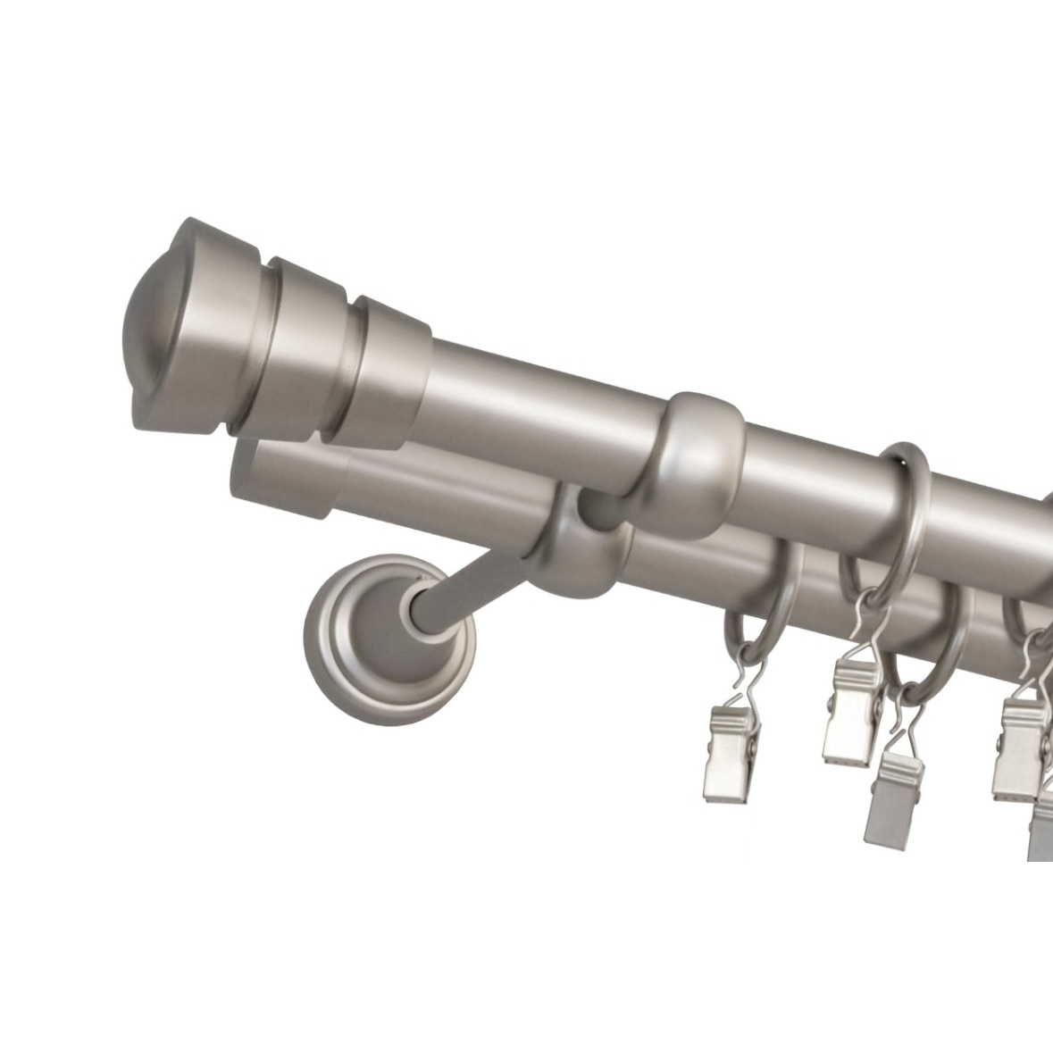 Galerie dubla Corso, grosime 19mm, crom mat, 140 cm