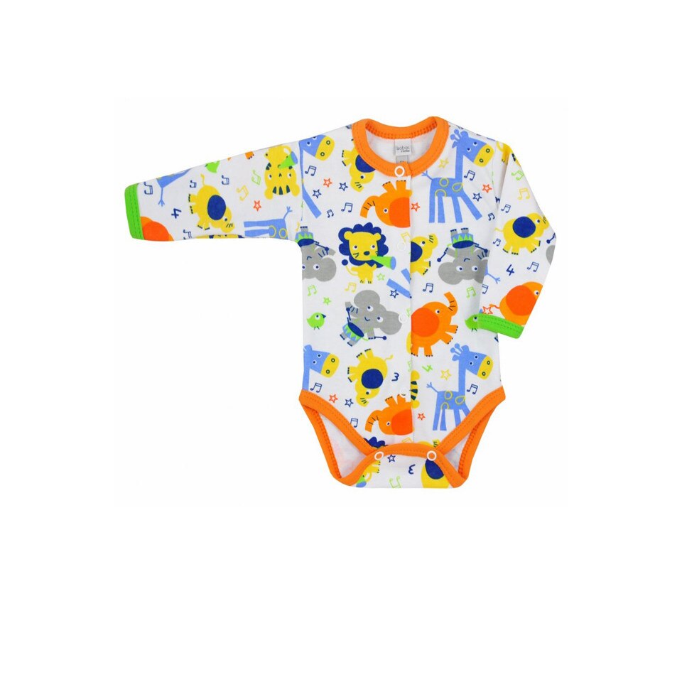 Body cu maneca lunga pentru bebelusi Koala Zoo 3186-P, Portocaliu