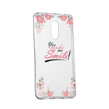 Husa Silicon, Transparent, Slim, Make Me Smile, 3, Huawei Honor 6A Husa Silicon, Transparent, Slim, Make Me Smile, 3, Huawei Honor 6A