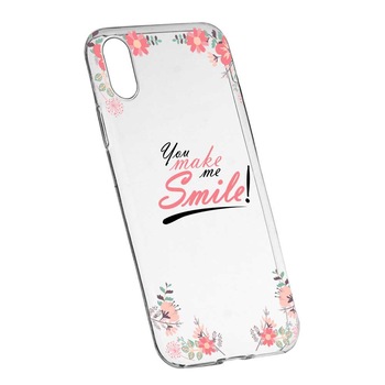 Husa Silicon, Transparent, Slim, Make Me Smile, 3, HTC Desire 12 Husa Silicon, Transparent, Slim, Make Me Smile, 3, HTC Desire 12