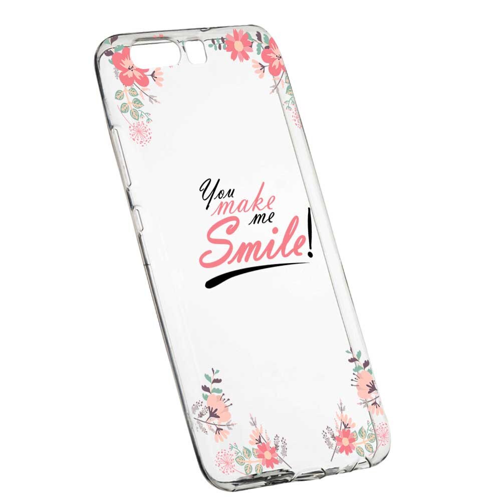 Husa Silicon, Transparent, Slim, Make Me Smile, 3, Huawei Y6 2018