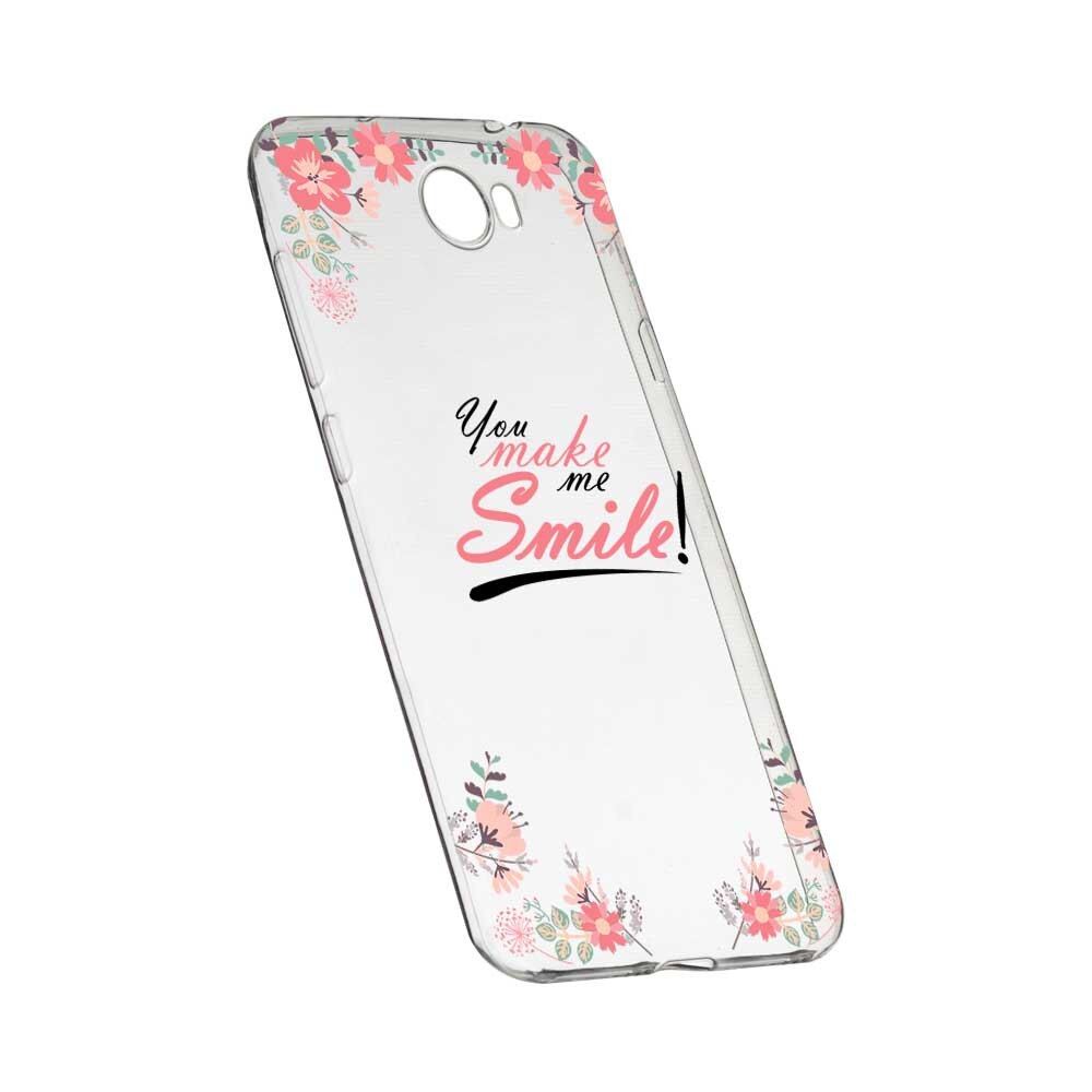 Husa Silicon, Transparent, Slim, Make Me Smile, 3, Huawei Y7 / Enjoy 7 Plus / Nova Lite Plus 2017