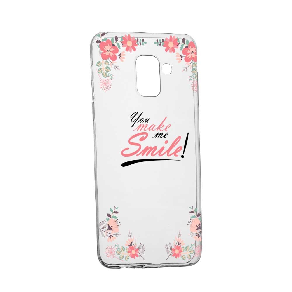 Husa Silicon, Transparent, Slim, Make Me Smile, 3, Samsung Galaxy J6 2018