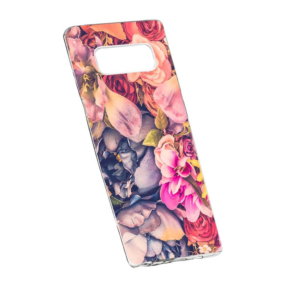 Husa Silicon, Transparent, Slim, Floral, 5, Samsung Galaxy Note 8