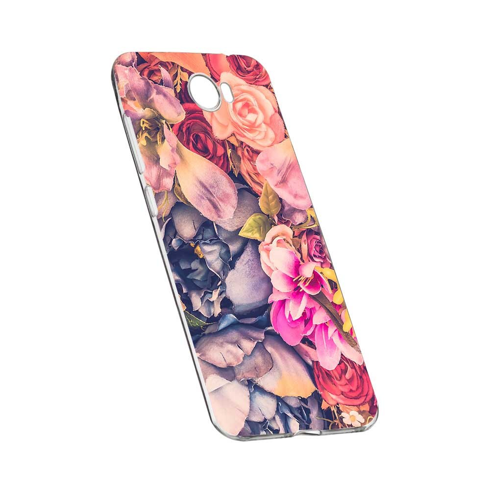 Husa Silicon, Transparent, Slim, Floral, 5, Huawei Y7 / Enjoy 7 Plus / Nova Lite Plus 2017